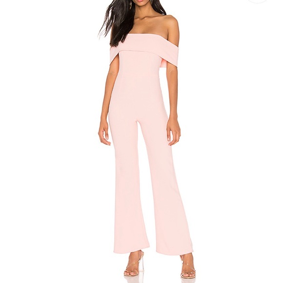 superdown Pants - REVOLVE Aubrey Off Shoulder Jumpsuit in Blush